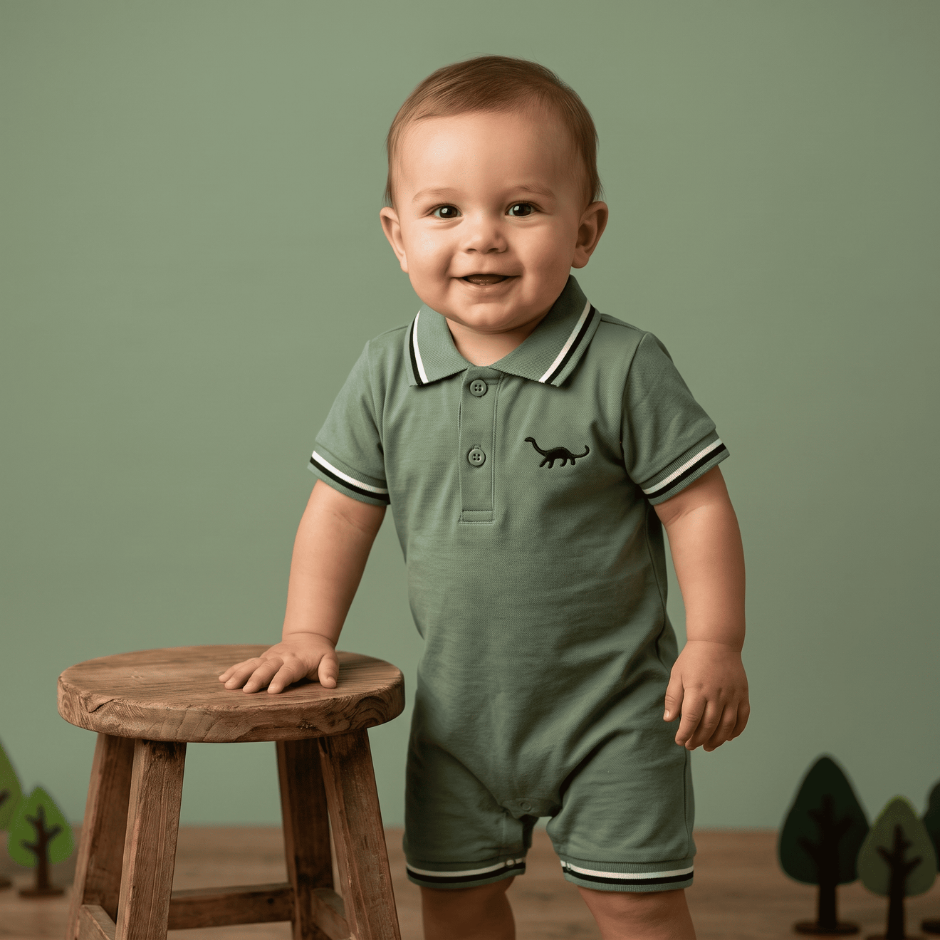 Pelele Polo Dinosaurio para Bebé Niño  |  Lunyna