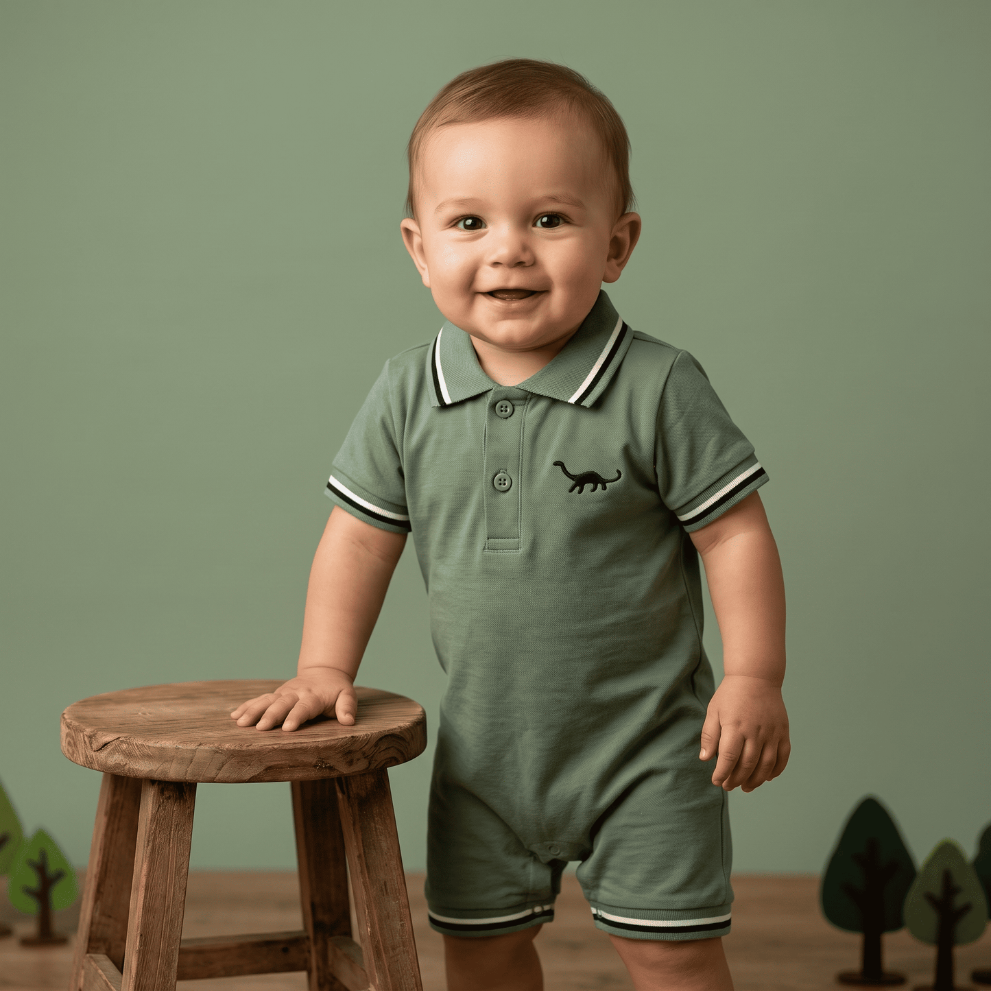 Pelele Polo Dinosaurio para Bebé Niño  |  Lunyna