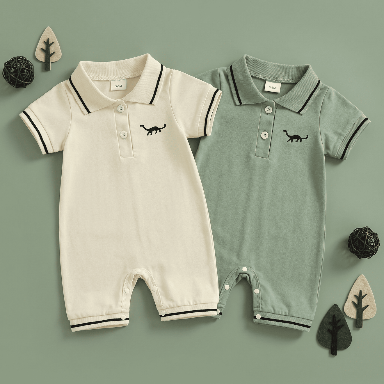 Pelele Polo Dinosaurio para Bebé Niño  |  Lunyna