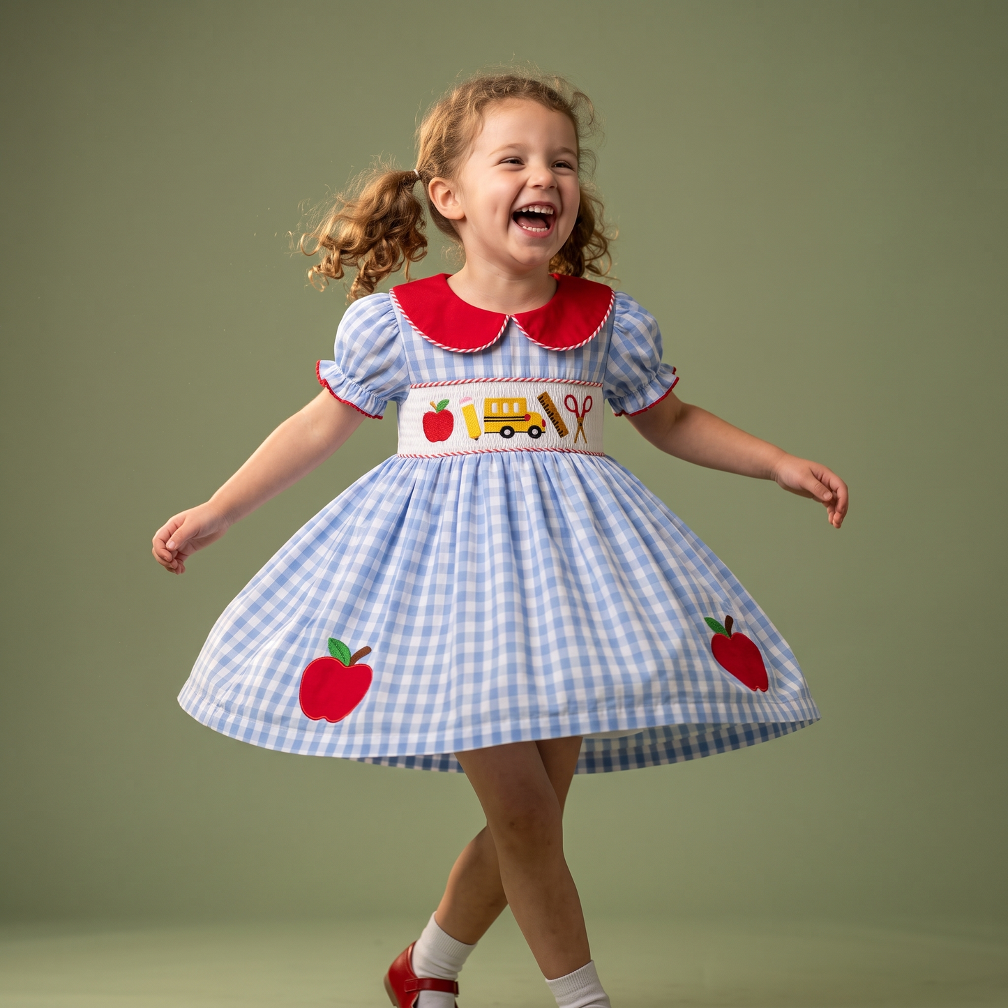 Vestido Vichy Vuelta al Cole para Niña | Lunyna
