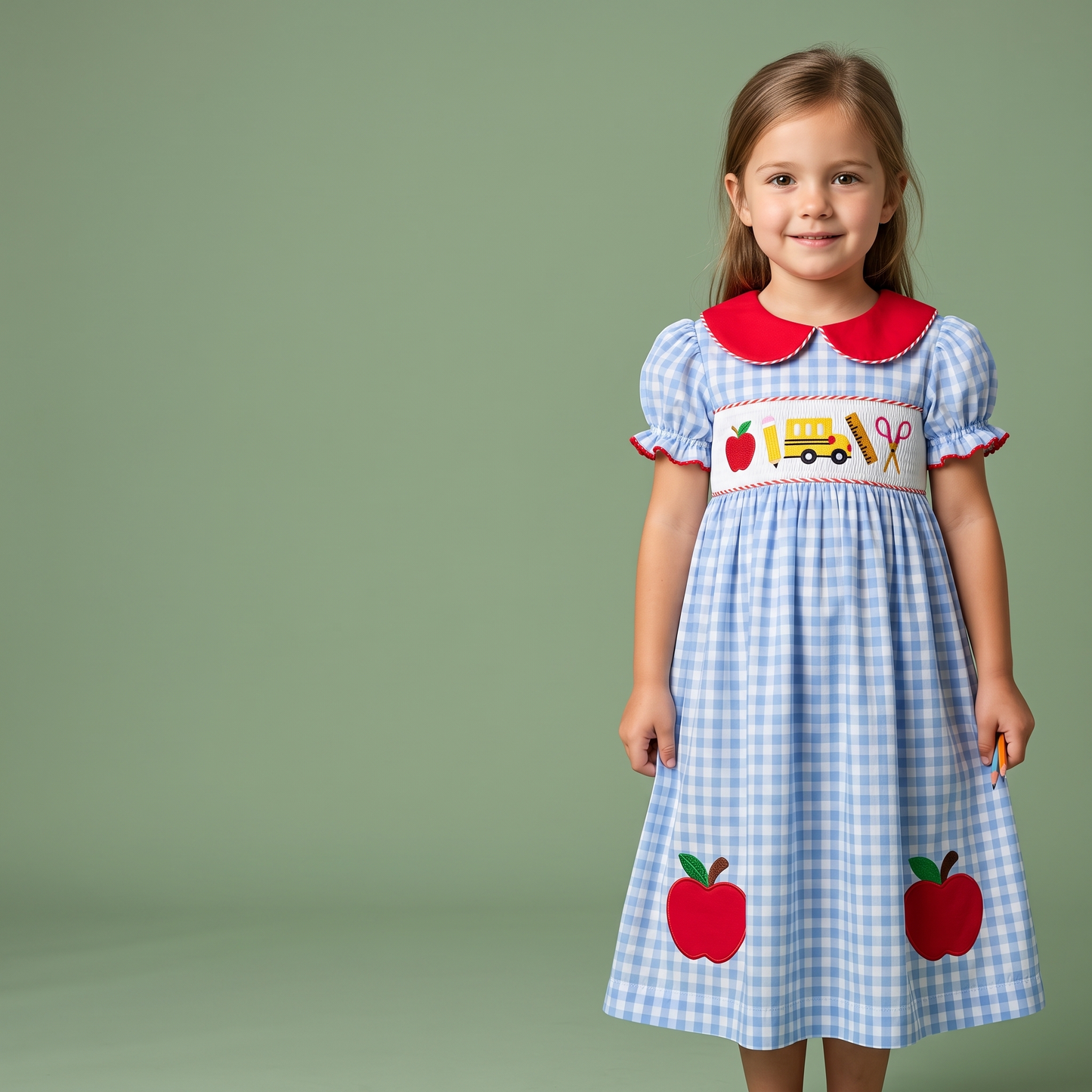 Vestido Vichy Vuelta al Cole para Niña | Lunyna