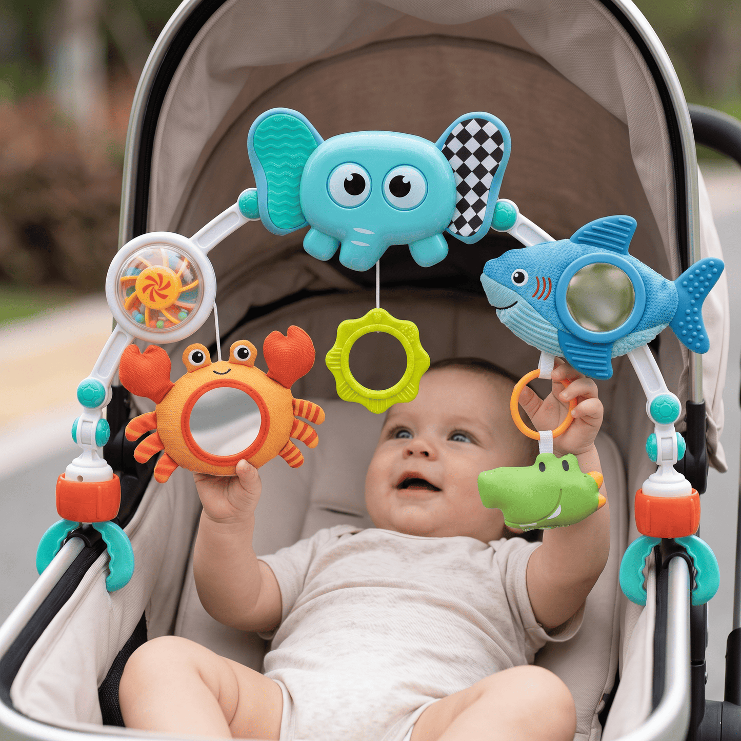 Arco de Juguetes Sensoriales para Carrito | Lunyna