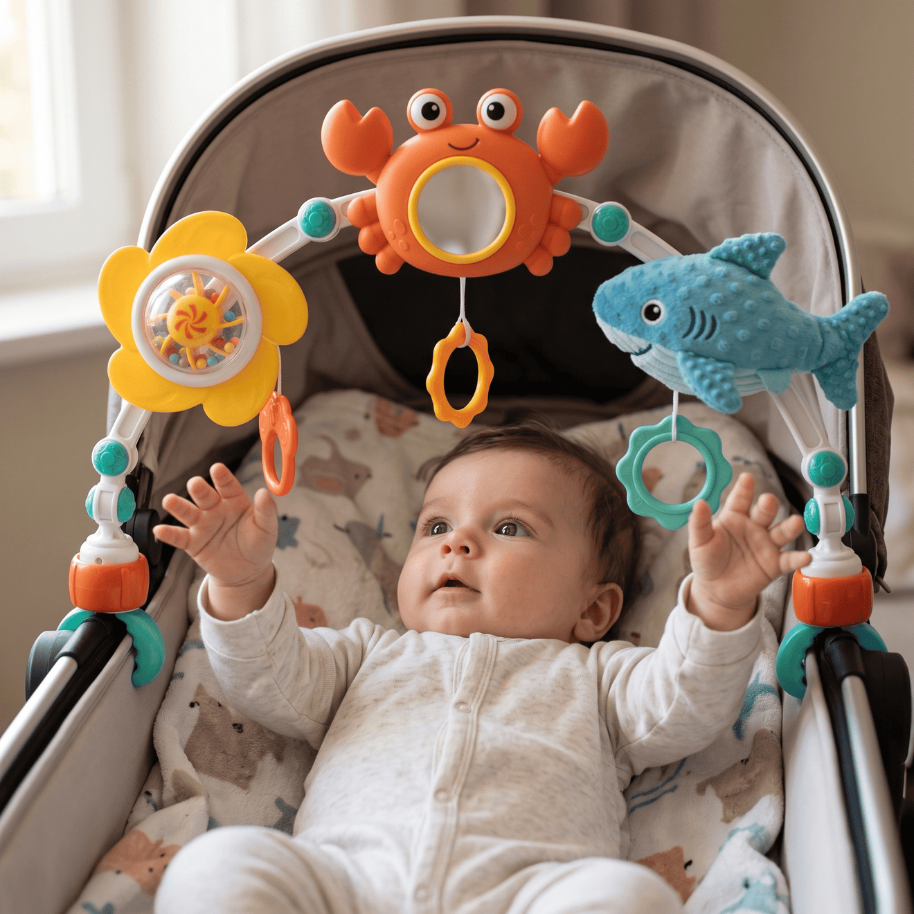 Arco de Juguetes Sensoriales para Carrito | Lunyna