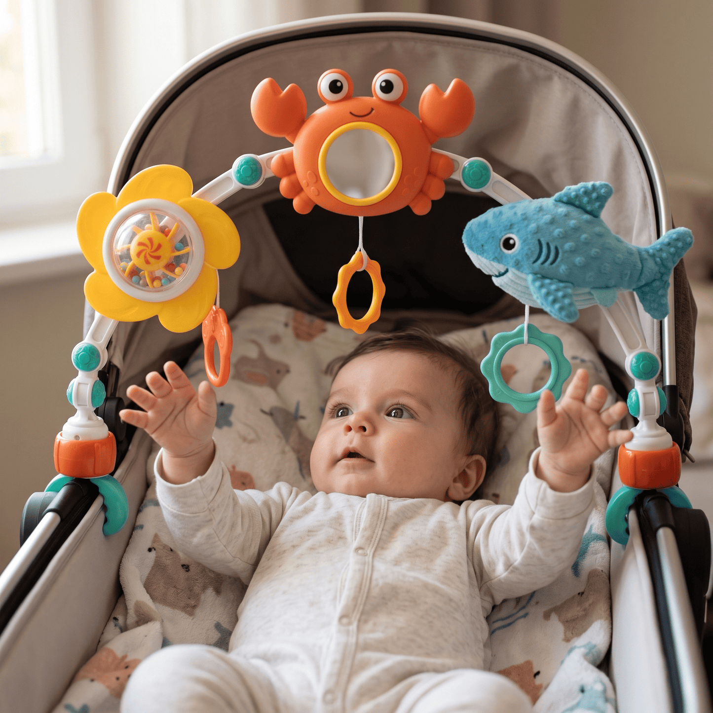 Arco de Juguetes Sensoriales para Carrito | Lunyna